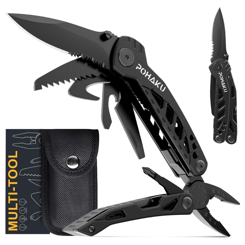 multi pocket tools for camping in black color