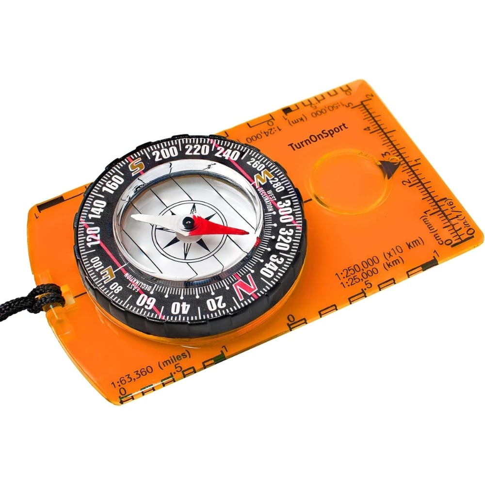 compass for camping in orange color