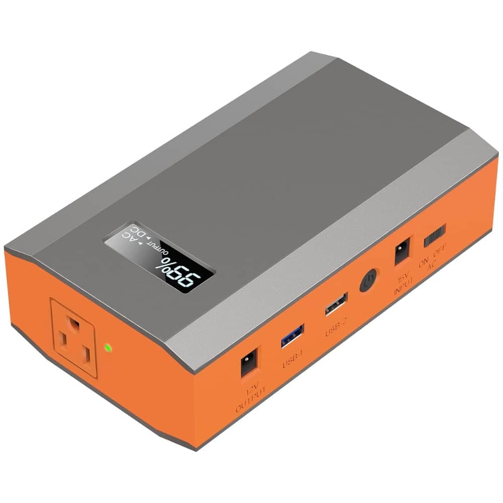 power bank in orange color for camping