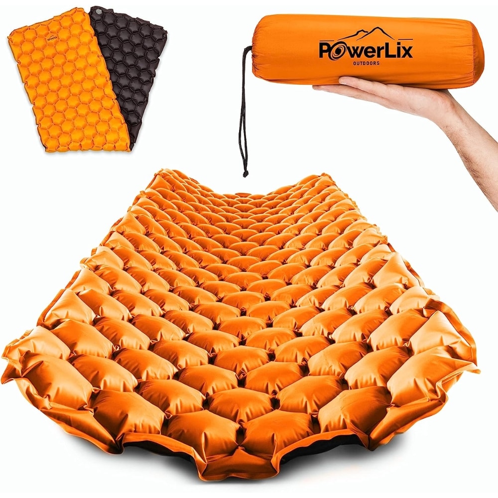 comfortable orange color sleeping pad for camping